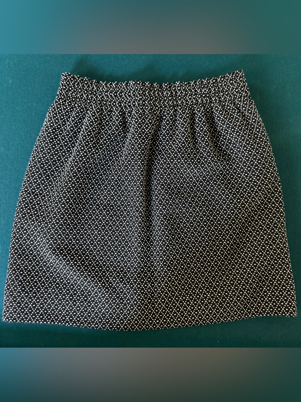 J. Crew Dot Jacquard Mini Skirt Size 4 Black White Preppy
